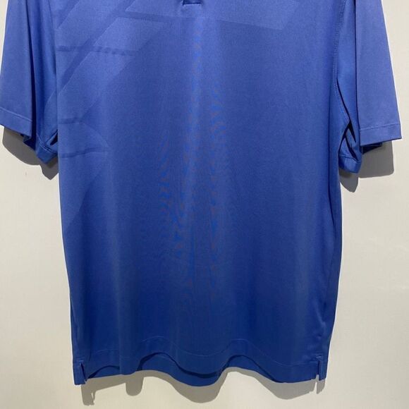 Nike Golf Men's Dri-Fit Short Sleeve Geometric Print Blue Polo Shirt Size M - Picture 2 of 10